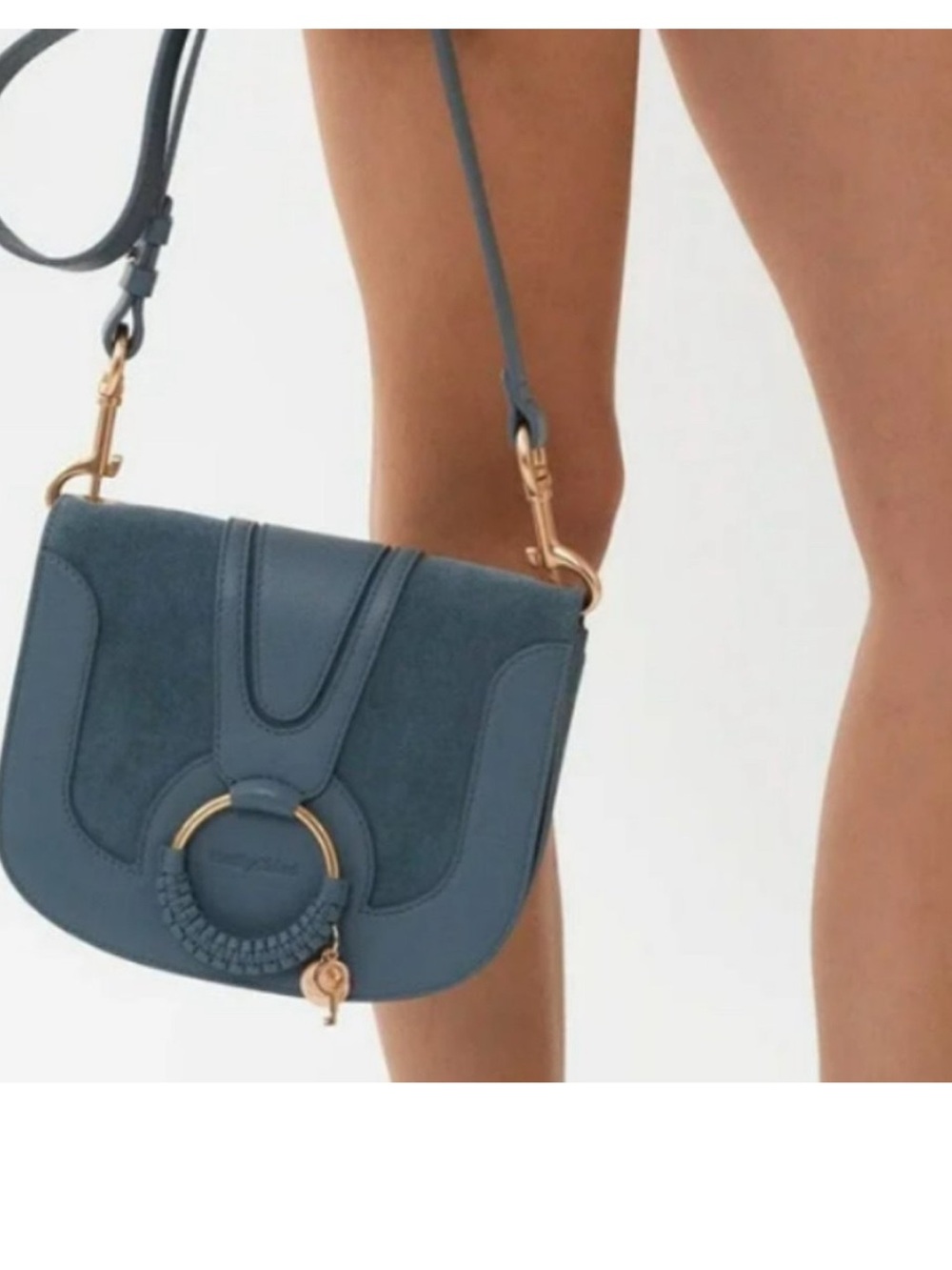 Sea by Chloe Hana Blue Suede Crossbody bag